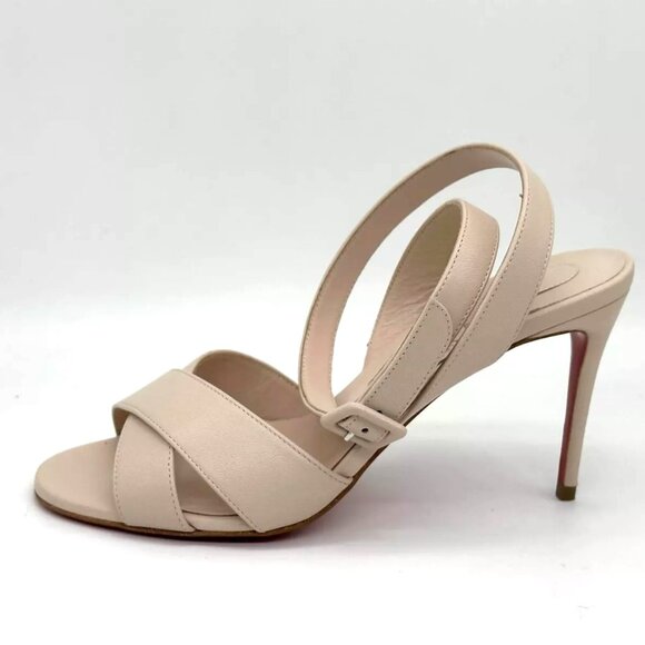 Christian Louboutin MARIZA 85 Criss Cross Ankle Strap Sandals Heels Shoes - Picture 6 of 16